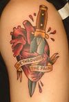 love pain arm tattoo